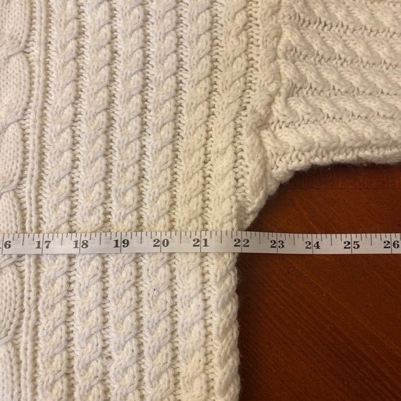 Vintage Grenadier Medium Women’s Sweater Cableknit Crew Neck White - Picture 6 of 7